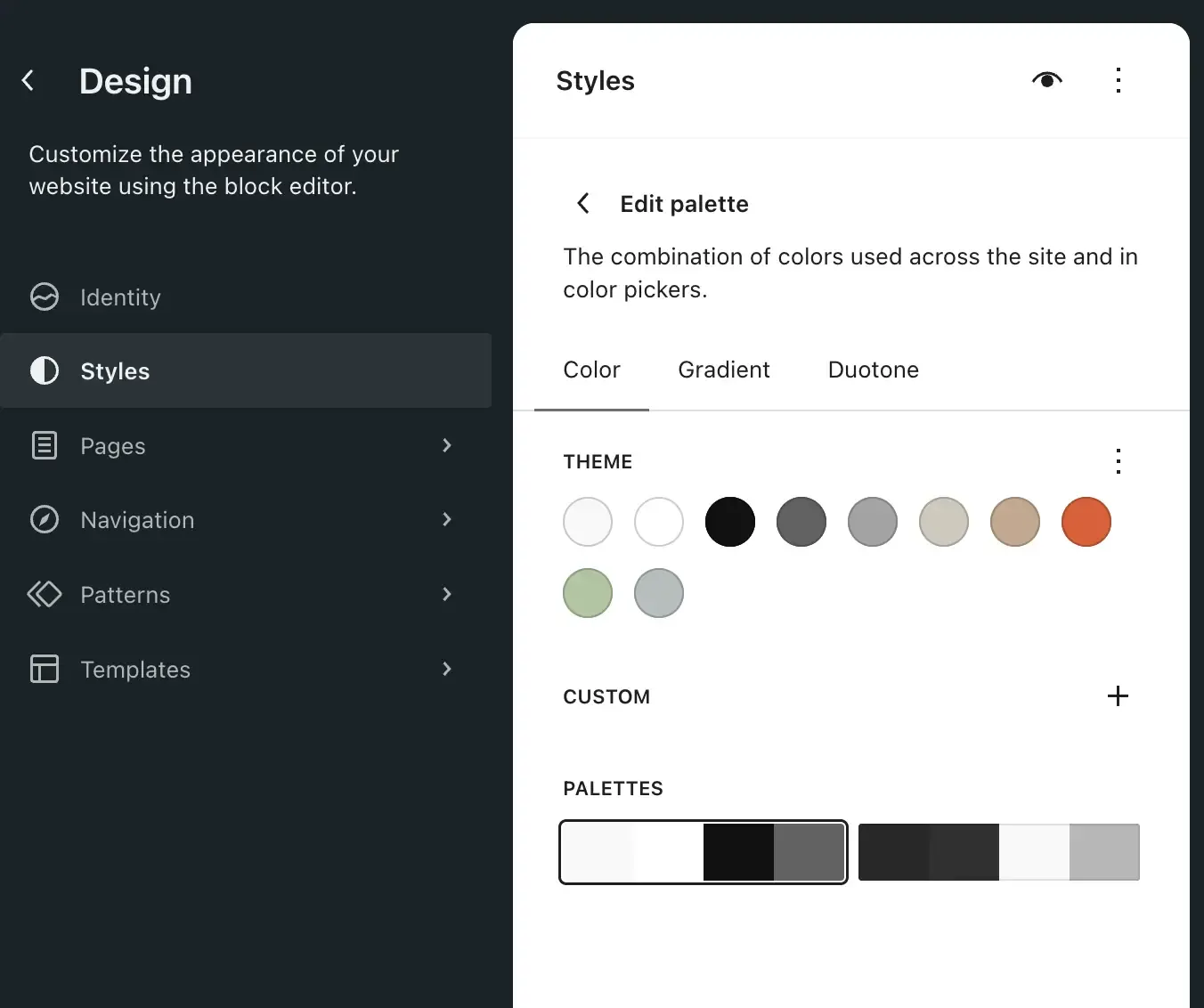 Edit color, font style in wordpress
