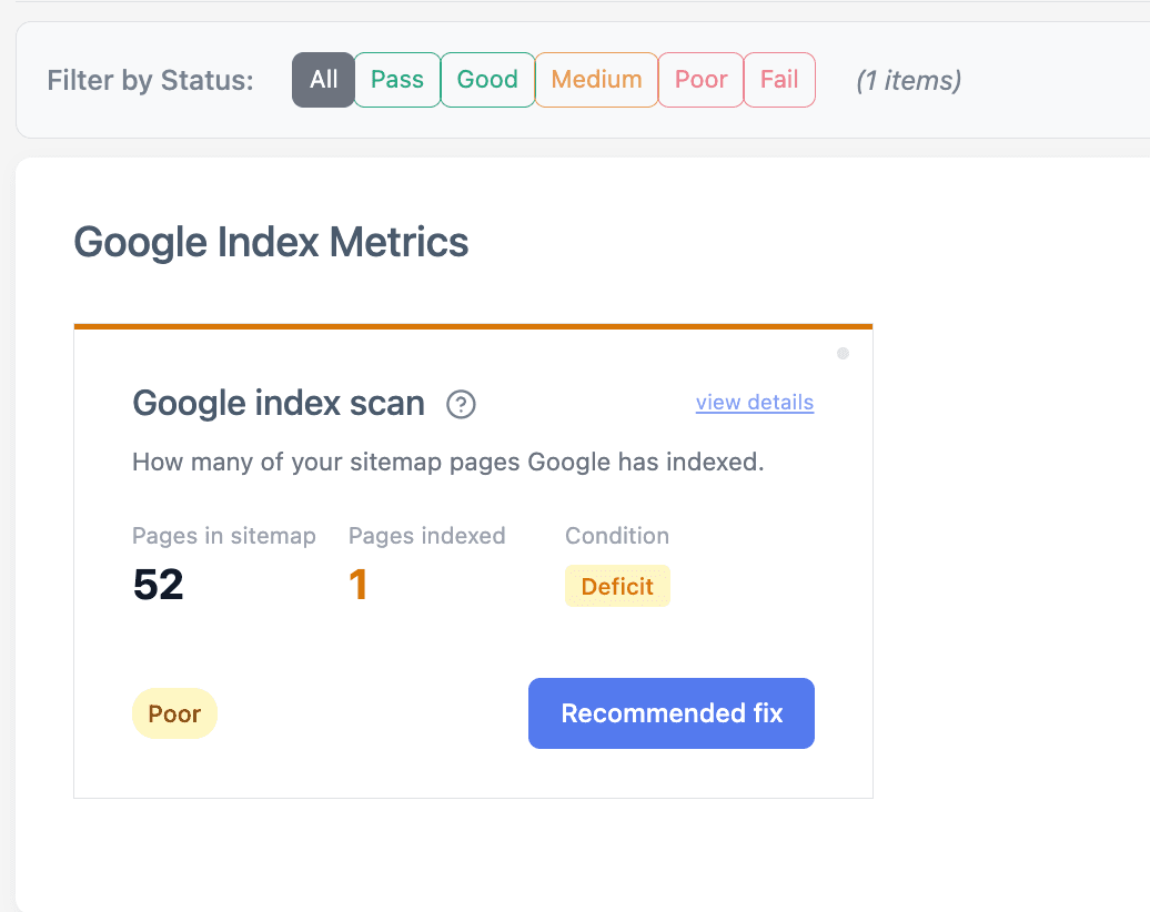 Kapient Google Index Monitoring