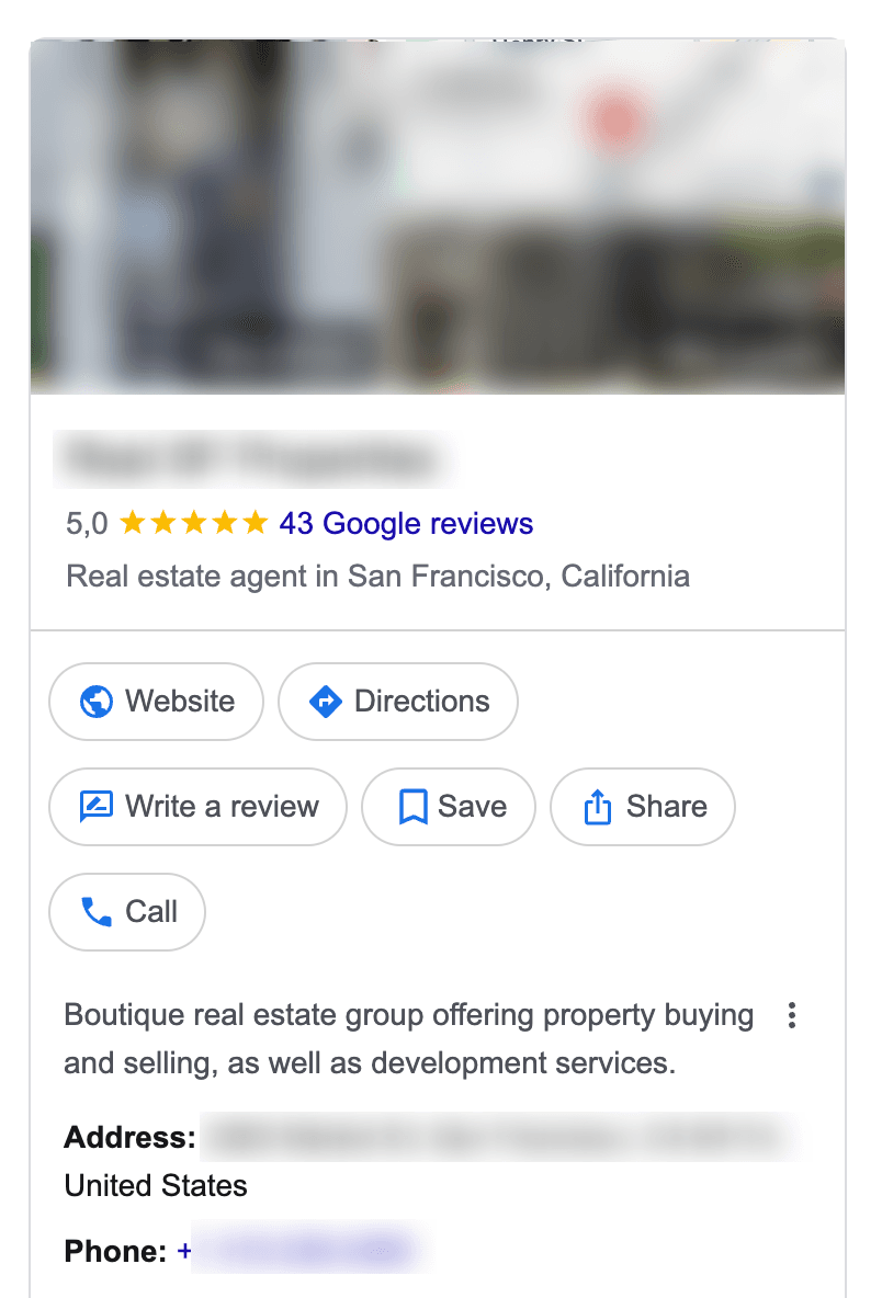 google business profile for real estate agent